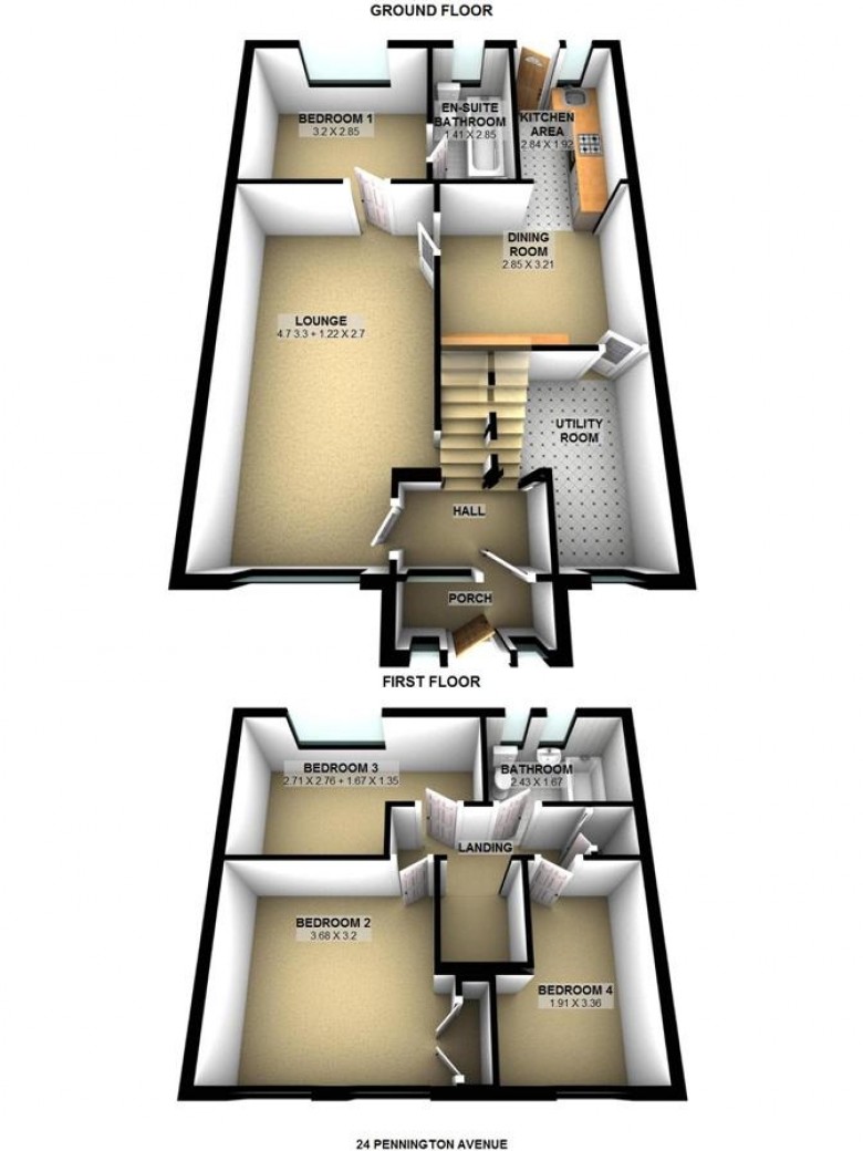Floorplan for Pennington Avenue, Ormskirk.