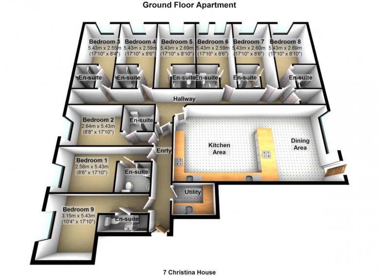 Floorplan for Christina House, St Helens Road