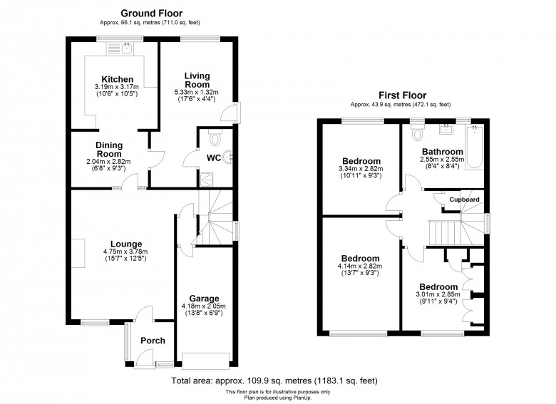Floorplan for Ennerdale Drive, Aughton