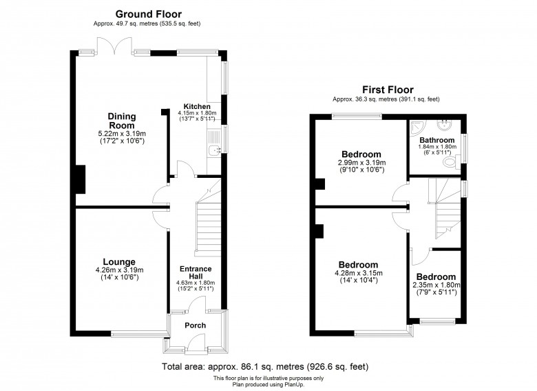 Floorplan for Colinmander Gardens, Ormskirk