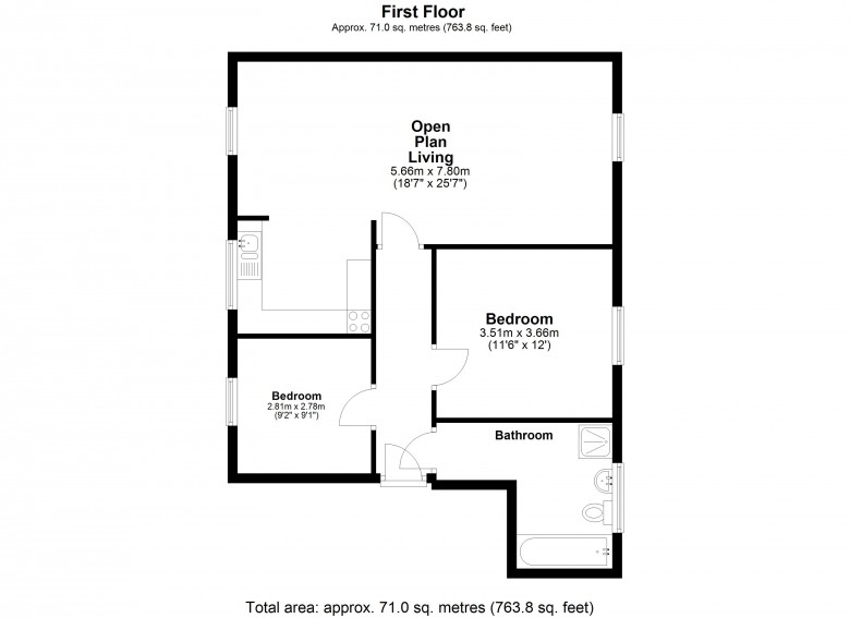 Floorplan for Delph Drive, Burscough