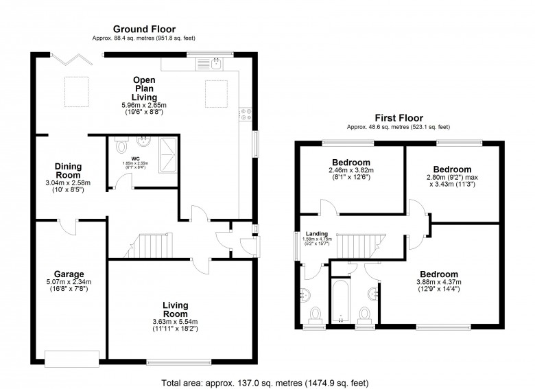 Floorplan for Windsor Close, Burscough