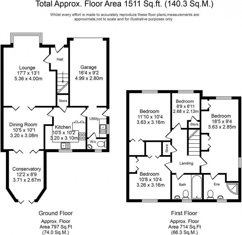 Floorplan for Fairfield Drive, Ormskirk