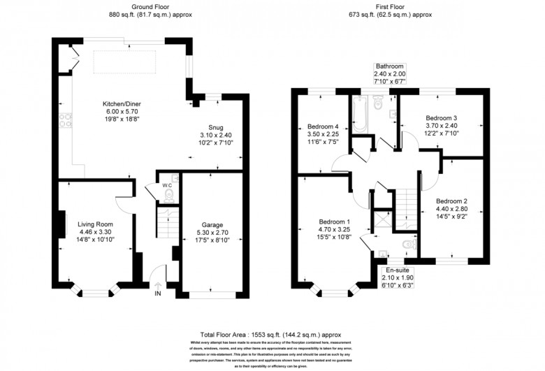 Floorplan for Stone Mason Crescent, Ormskirk