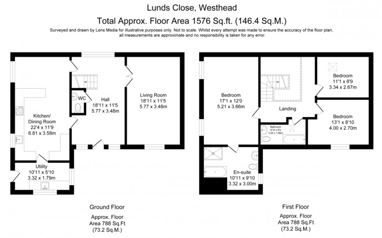 Floorplan for Lunds Close, Westhead, Ormskirk