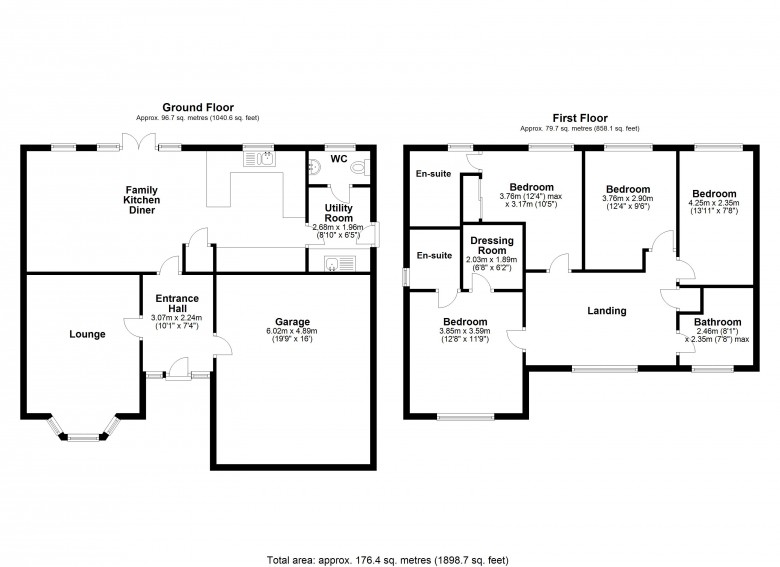Floorplan for St. Andrews Close, Burscough